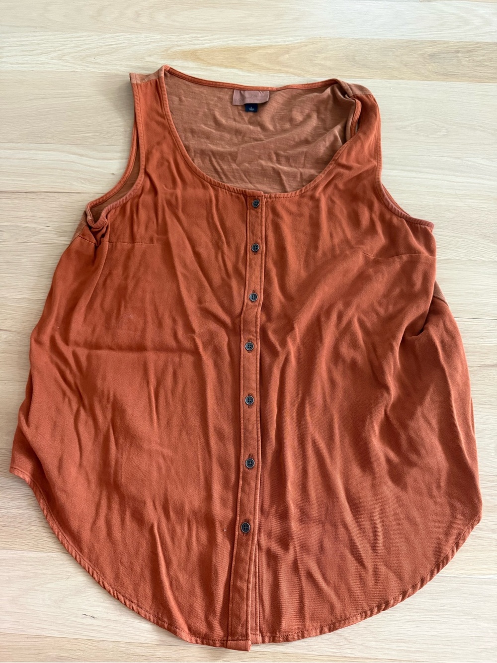 Universal Thread Rust-Orange Button Front Tank